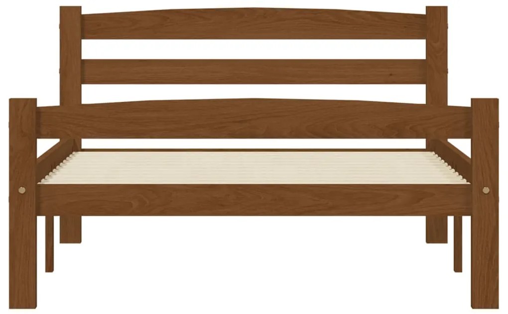 Estrutura de cama 100x200 cm pinho maciço castanho mel