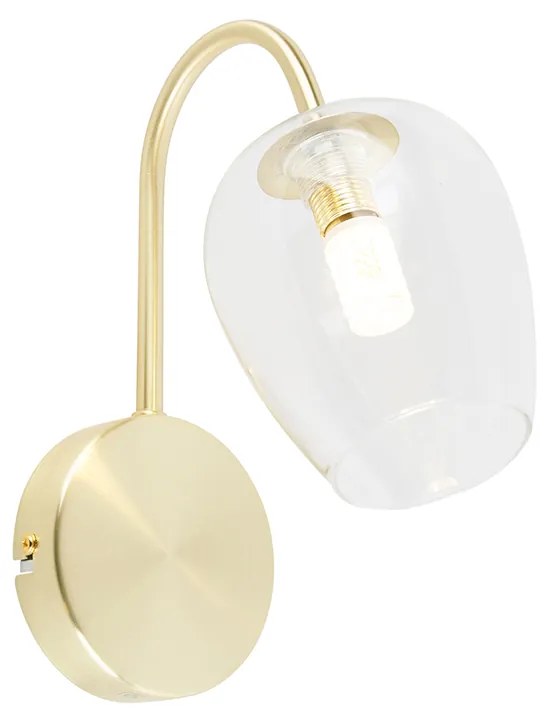 LED Candeeiro de parede inteligente dourado com vidro incluindo Wi-Fi G9 - Elien Clássico / Antigo