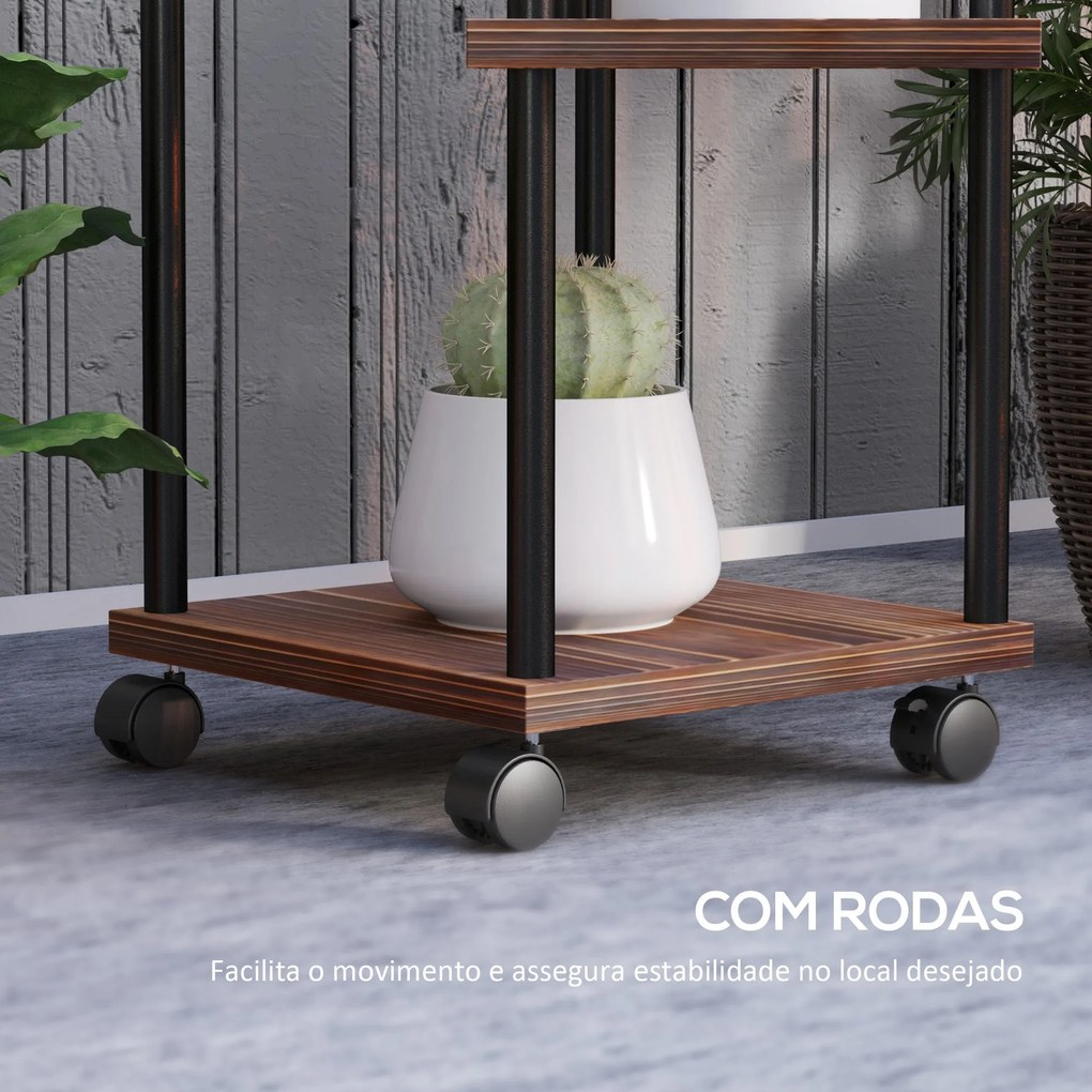 Suporte para Plantas de 5 Níveis Suporte para Vasos de Flores de Madei