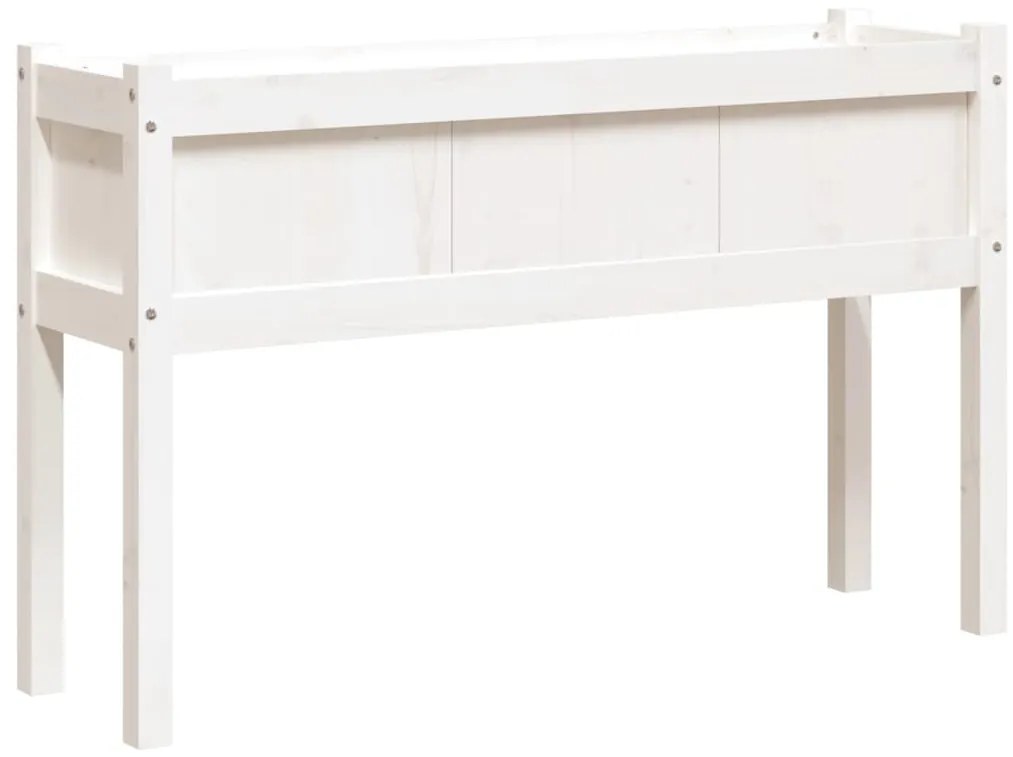 Floreira de jardim c/ pernas 110x31x70 cm pinho maciço branco