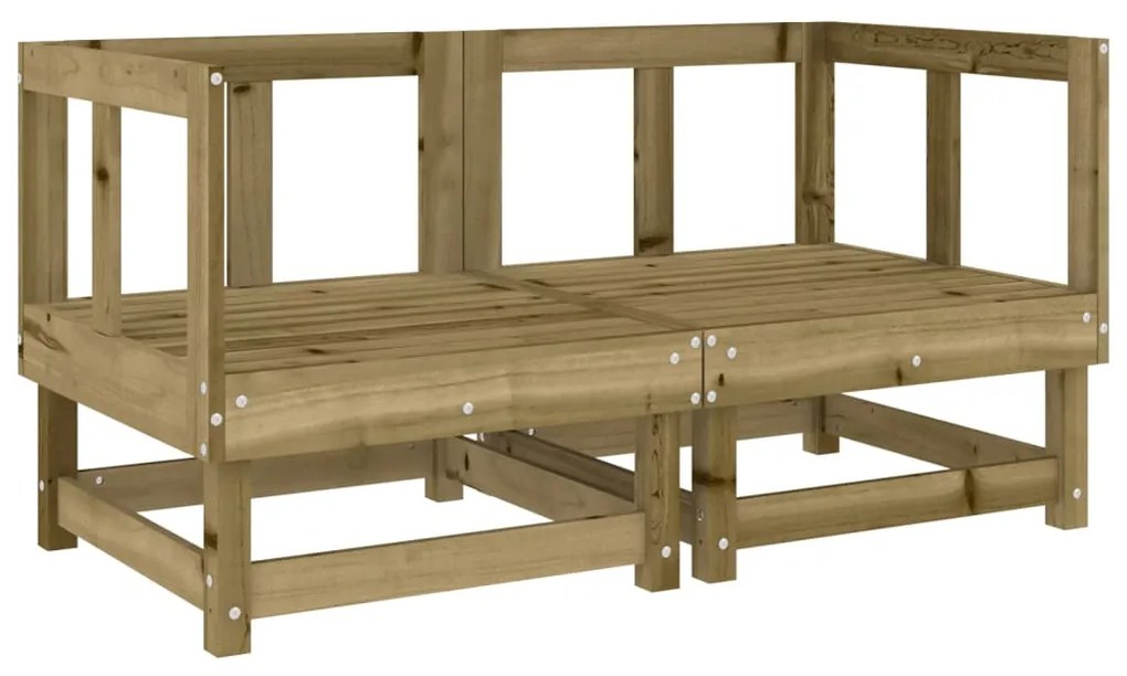 7 pcs conjunto lounge de jardim madeira de pinho impregnada