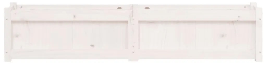 Vasos/floreiras de jardim 2 pcs madeira de pinho maciça branco