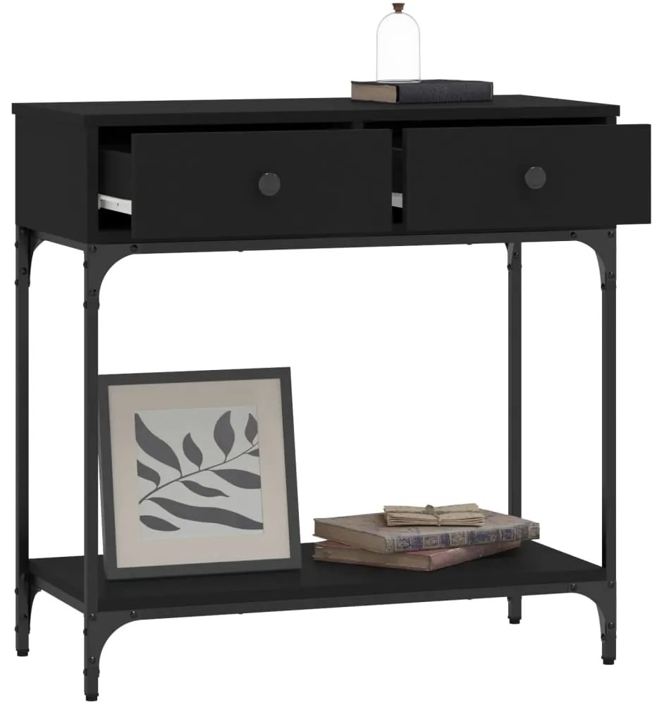 Mesa consola 75x34,5x75 cm derivados de madeira preto