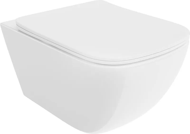 Mexen Timo sanitário wc Rimless Tornado com assento de fechamento suave slim, duroplast, branco brilho - 30650200T