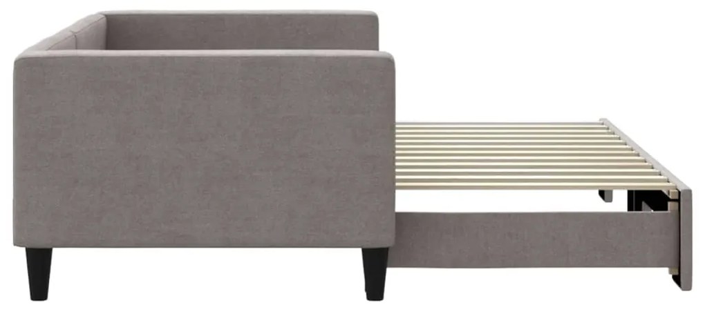 Sofá-cama com gavetão 90x200 cm tecido cinzento-acastanhado