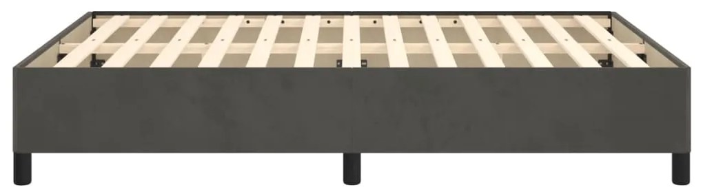 Estrutura de cama sem colchão 140x200 cm veludo cinzento-escuro