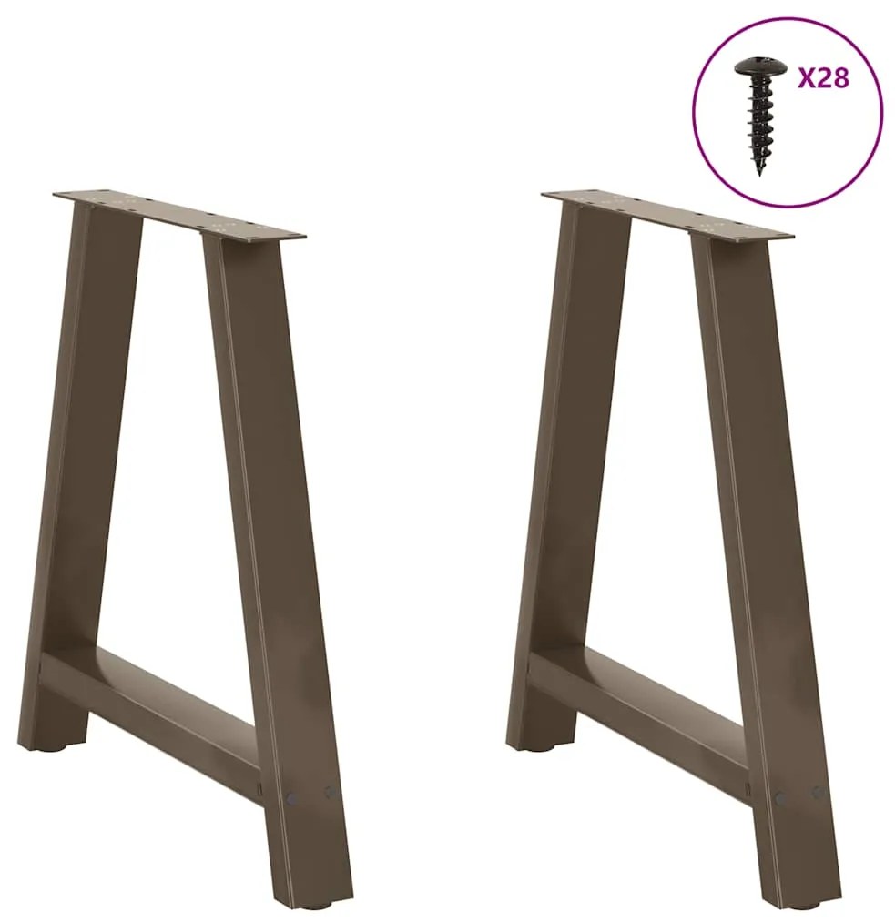 Pés de mesa de jantar em formato A, 2 peças, 80x (72-73) cm, aço
