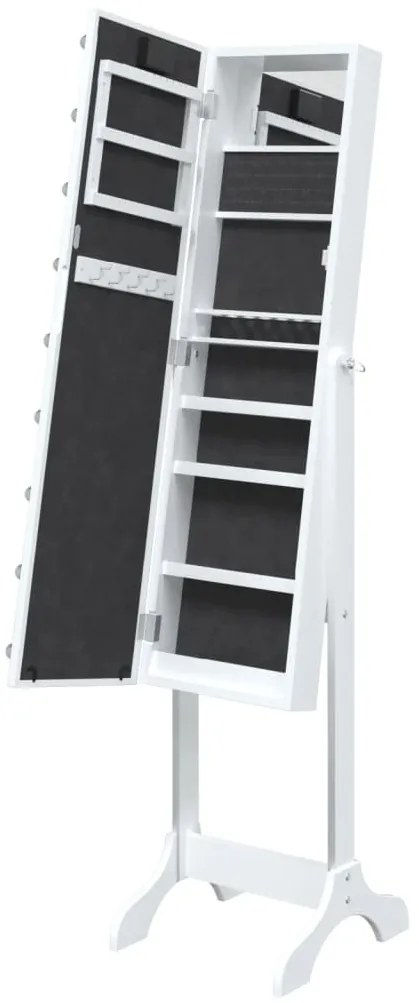 Espelho de pé com luzes LED 34x37x146 cm branco