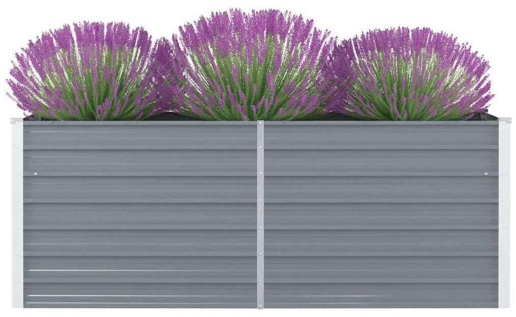 Canteiro de jardim elevado 160x80x45cm aço galvanizado cinzento