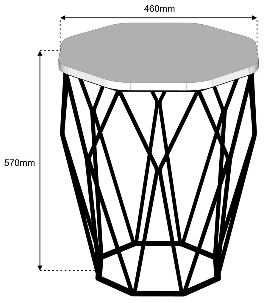 Mesa de Apoio Sofya – Noz Preto – 46cm x 57cm x 46cm
