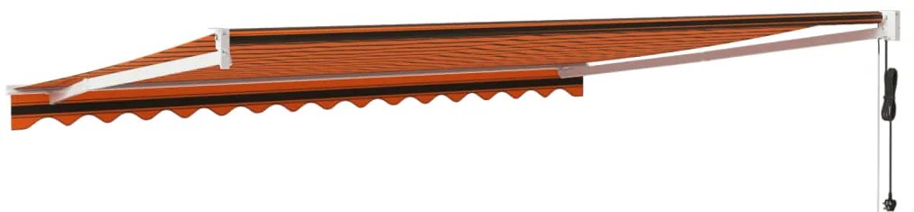 Toldo retrátil automático 4x3 m laranja e castanho