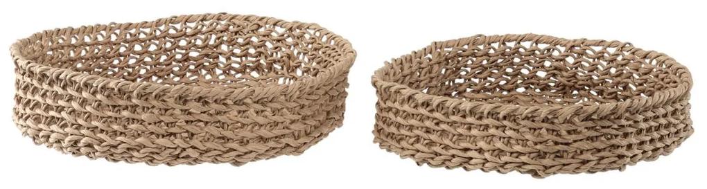 Kave Home - Set Evelina de 2 bandejas redondas 100% papel com acabamento natural