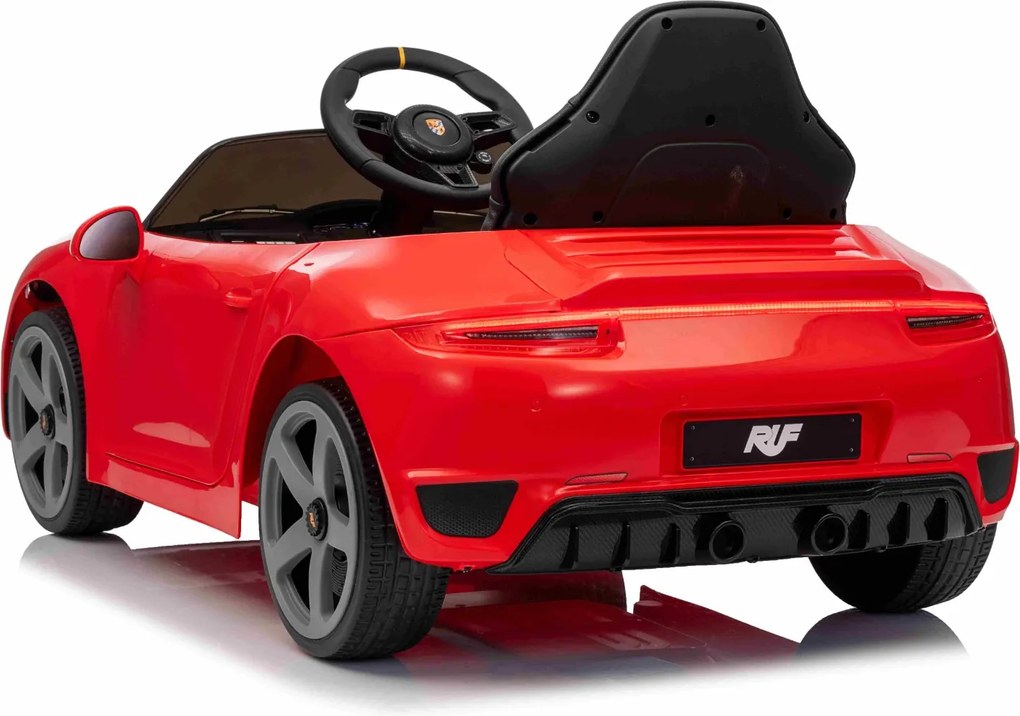 Carro elétrico para crianças RUF GT 12V,com portas rebatíveis, comando remoto, luzes LED dianteiras e traseiras, entrada USB/Aux, bateria de lítio, li