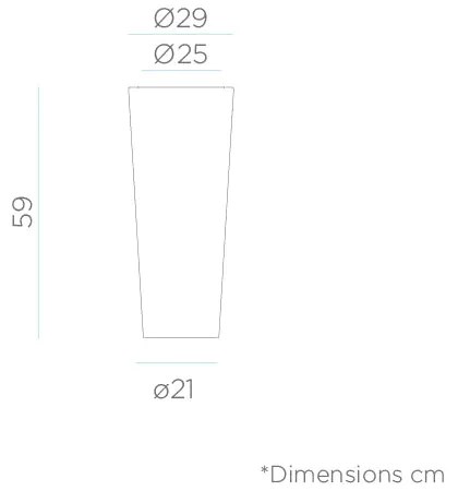 Vaso de flores colorido redondo Polietileno CASA, JARDIM, RESTAURANTE, BAR FICUS 60 (ø29x59 cm) - Cinzento