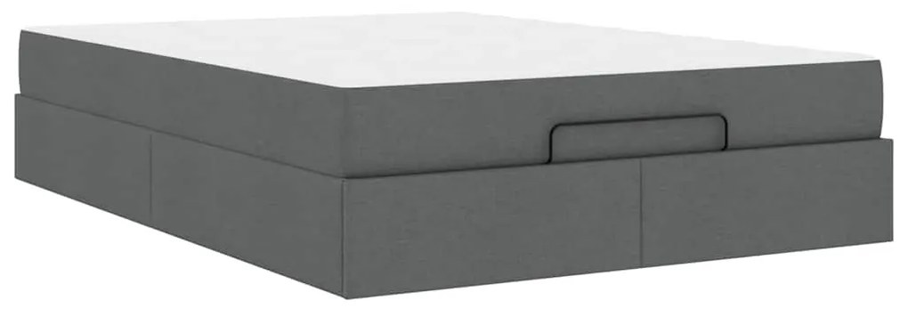 Estrutura da Cama Cinzento escuro 140 x 200 cm tecido
