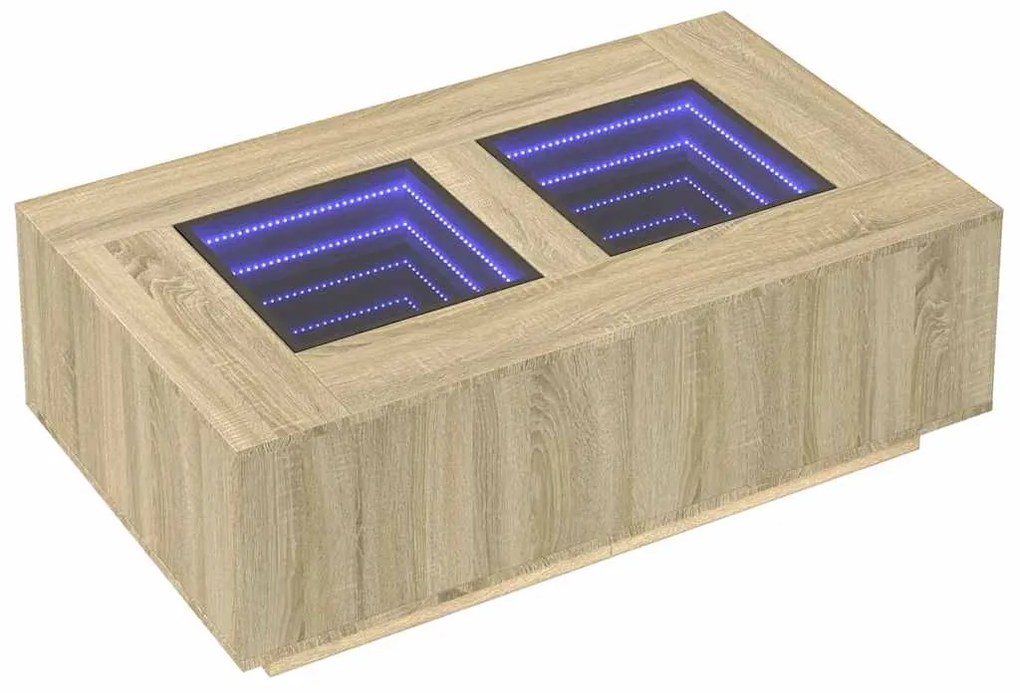 Mesa de centro luzes LED Infinity 116x69x40 cm carvalho sonoma