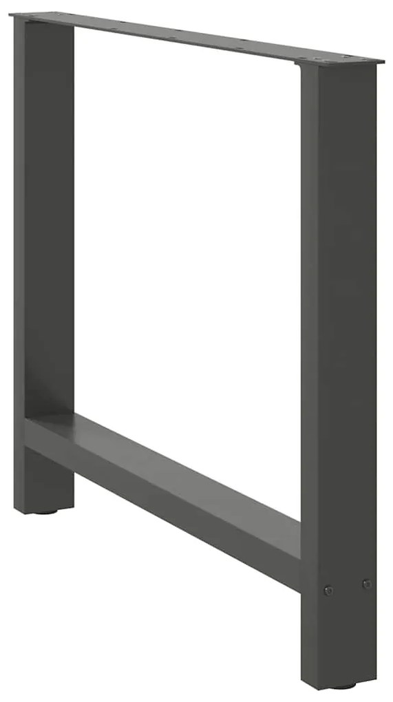 Pés para mesa de jantar antracite 2 peças 100x(72-73) cm aço