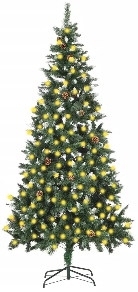 Árvore de Natal artificial com pinhas pré-iluminada 210 cm