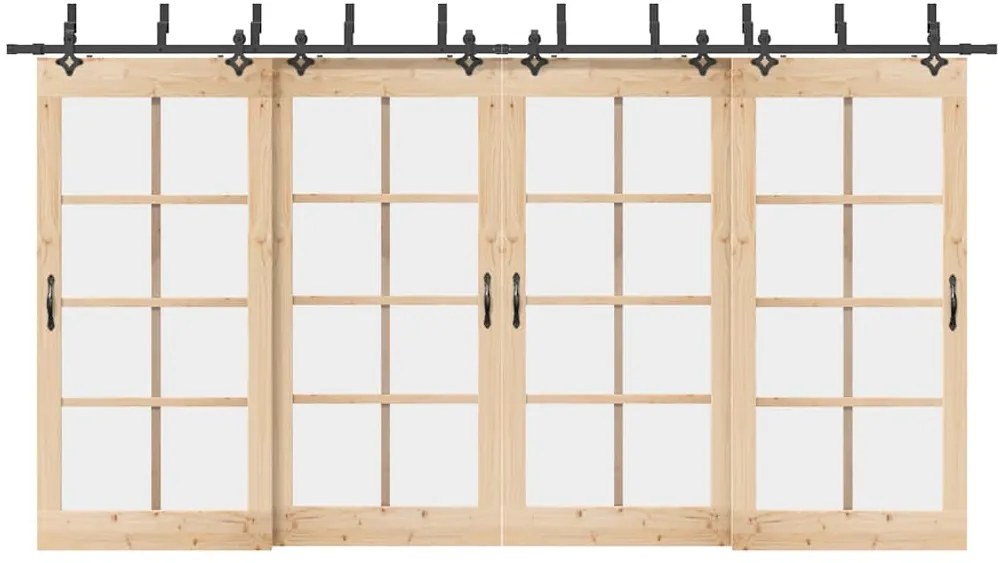 Kit de ferragens para porta deslizante 427 cm aço preto