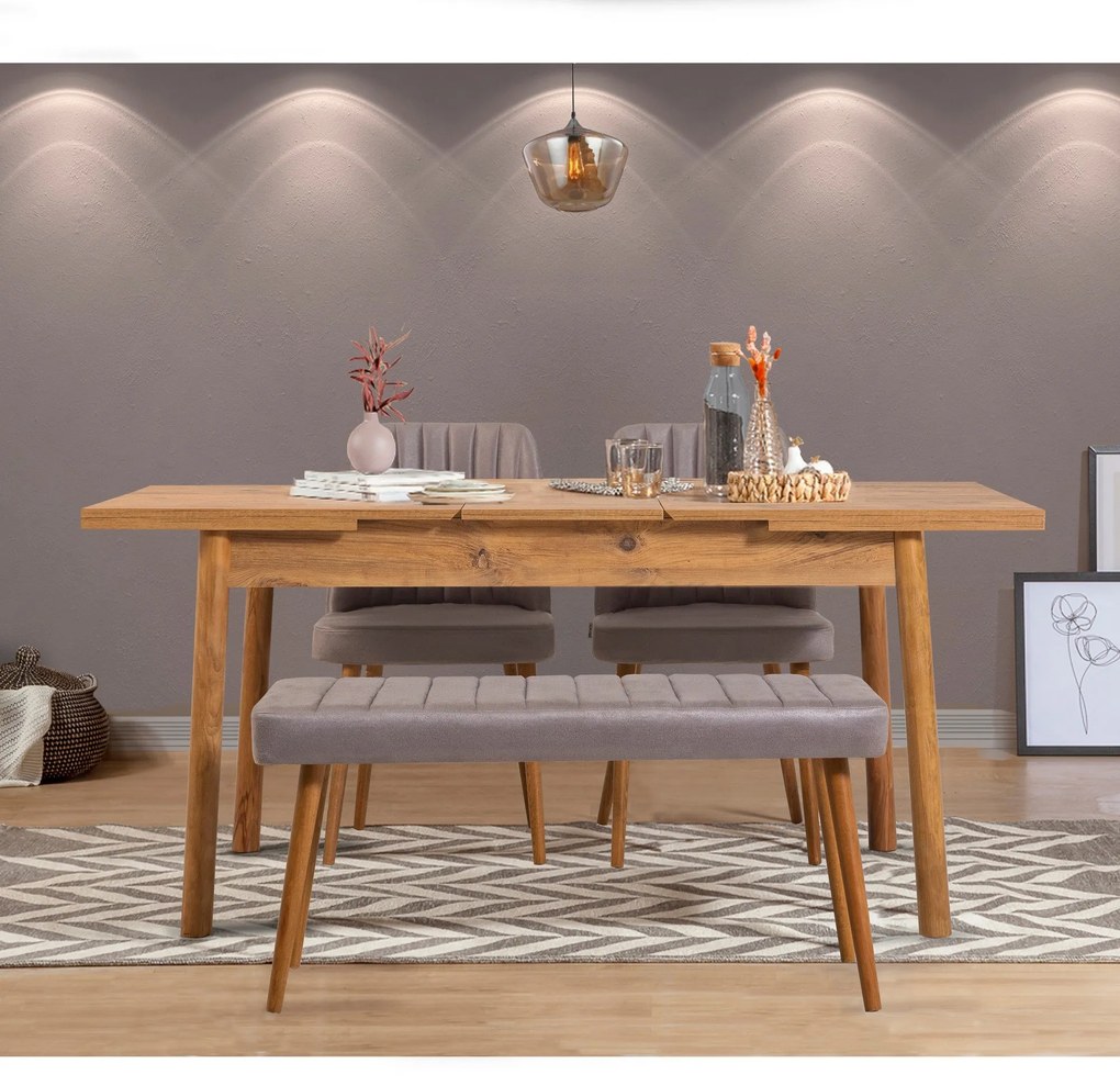 Conjunto de Mesa de Jantar Extensível e Cadeiras Santiago – Pinheiro A