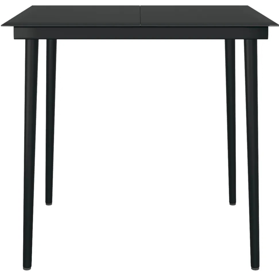 3 pcs conjunto de jantar para jardim preto