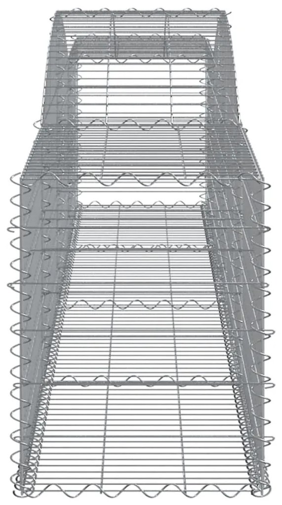 Cestos gabião arqueados 9 pcs 400x50x60/80 cm ferro galvanizado