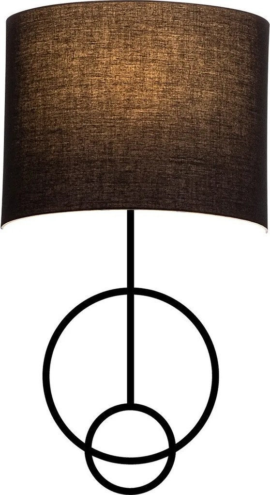 Aplique de Parede Asaf – Preto – 15 x 24 cm