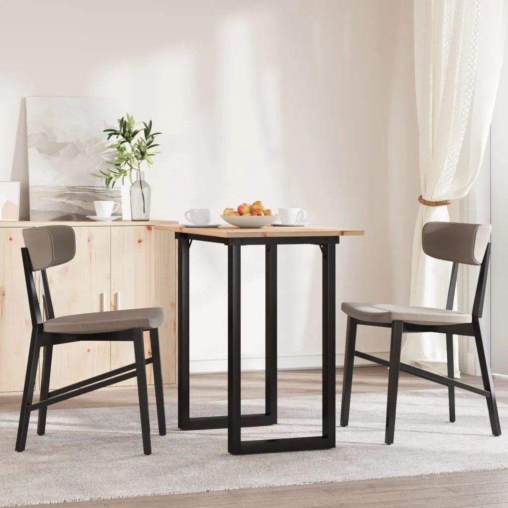 Mesa de jantar estrutura em O 80x50x75,5 cm pinho/aço