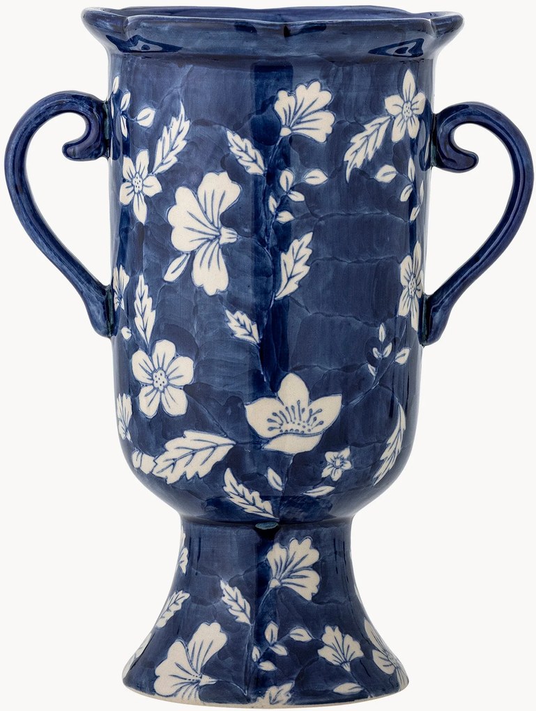 Jarra decorativa em grés pintada à mão Amara, Alt 21 cm