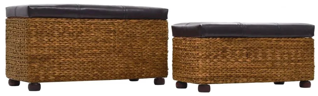 Conjunto de bancos 2 pcs erva marinha castanho