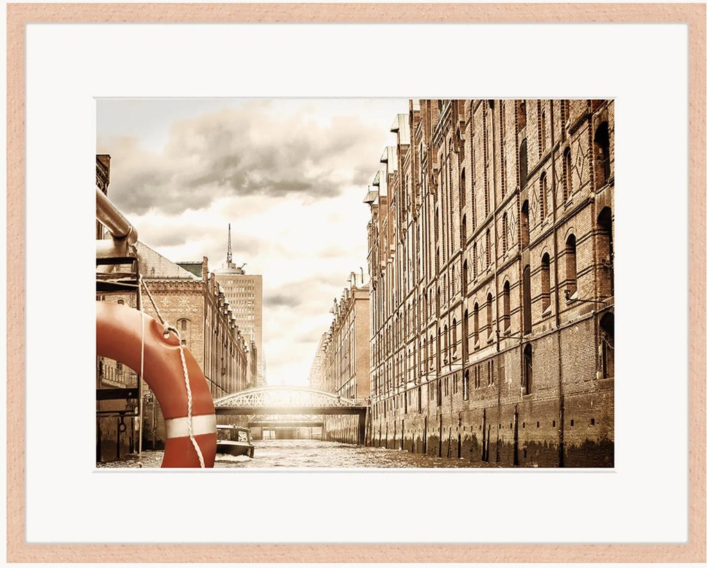 Impressão digital emoldurada The Old Speicherstadt In Hamburg