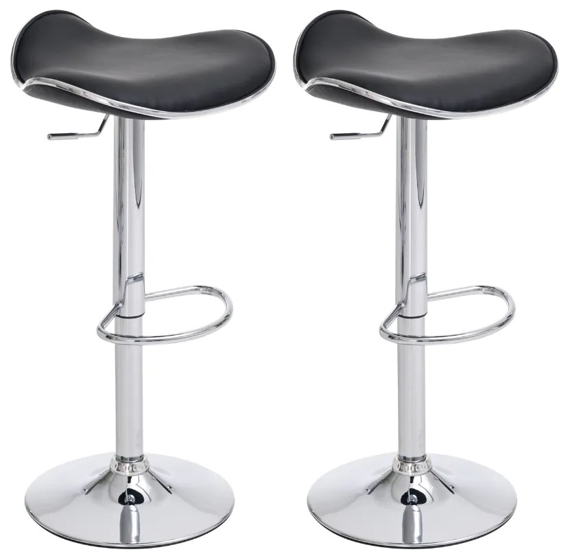 Conjunto de 2 bancos de bar Shanghai 45 x 71-91 x 45 cm Preto
