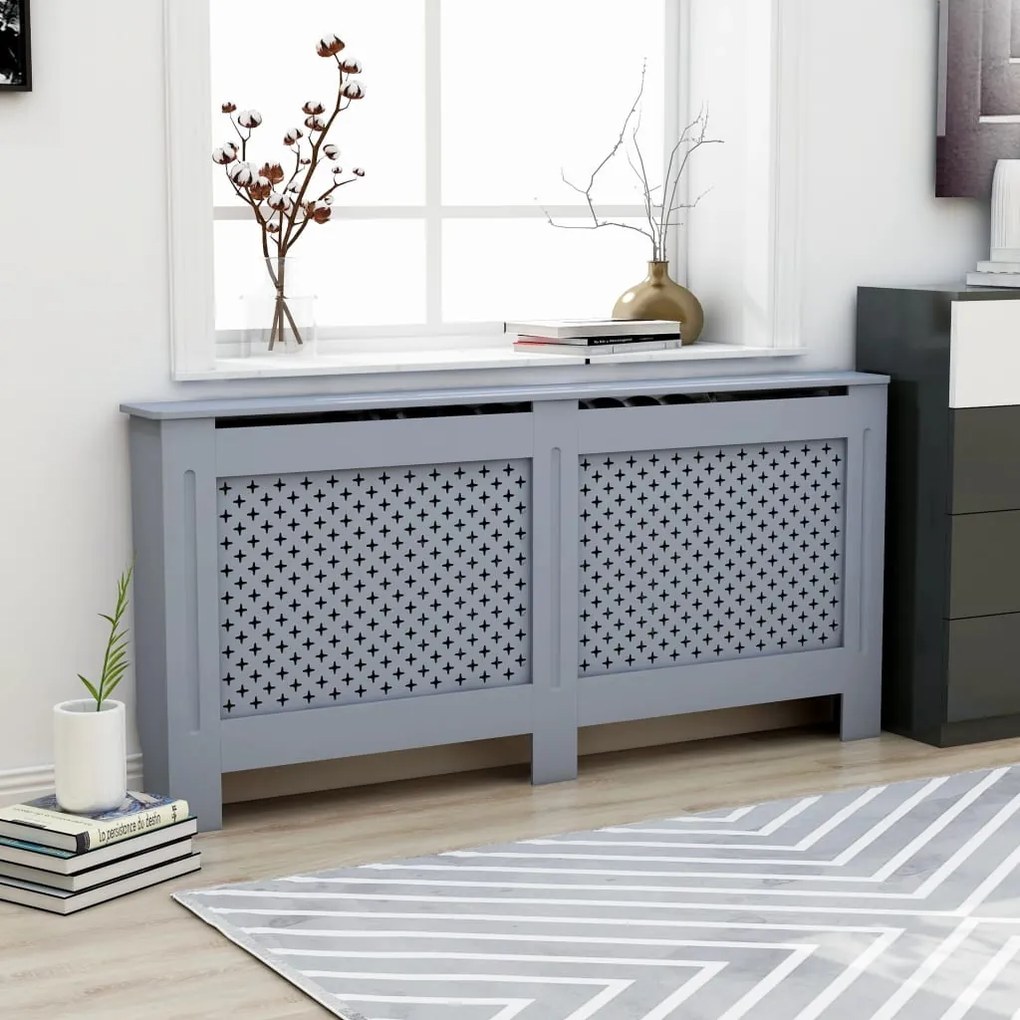 288197 vidaXL Cobertura de radiador 172x19x81 cm MDF antracite