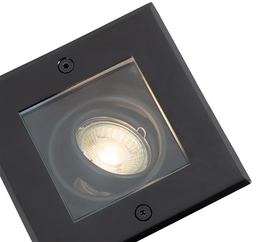 Foco de jardim moderno preto ajustável IP65 - Oneon Moderno