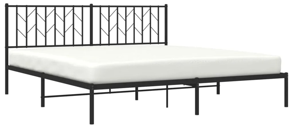 Estrutura de cama com cabeceira 183x213 cm metal preto