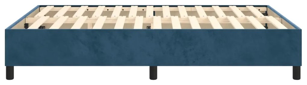 Estrutura de cama sem colchão 140x190 cm veludo azul-escuro