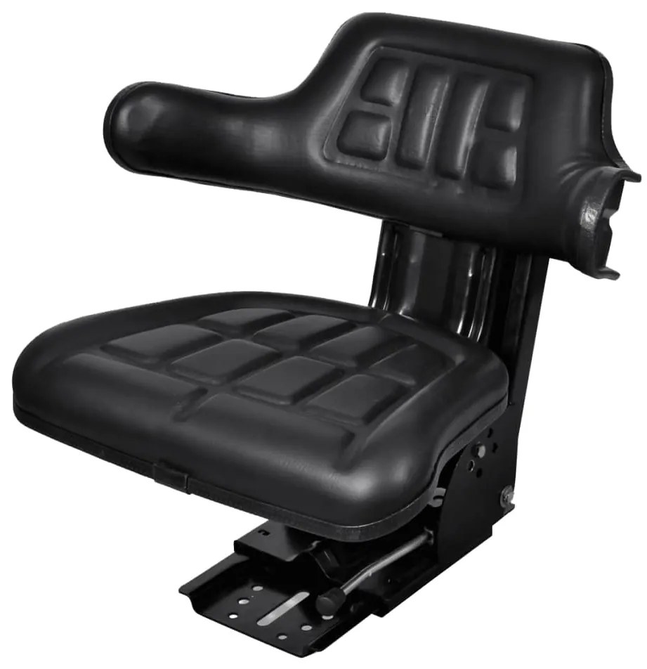 Assento de trator com suspensão, preto