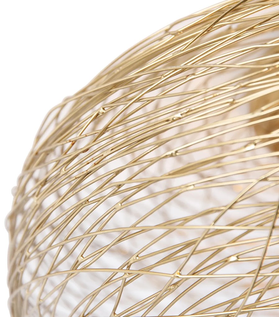 LED Candeeiro de teto inteligente dourado oval incl. Wifi G95 - Sarella Design
