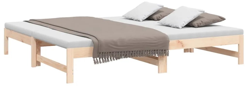 Estrutura sofá-cama de puxar 2x(90x190) cm pinho maciço
