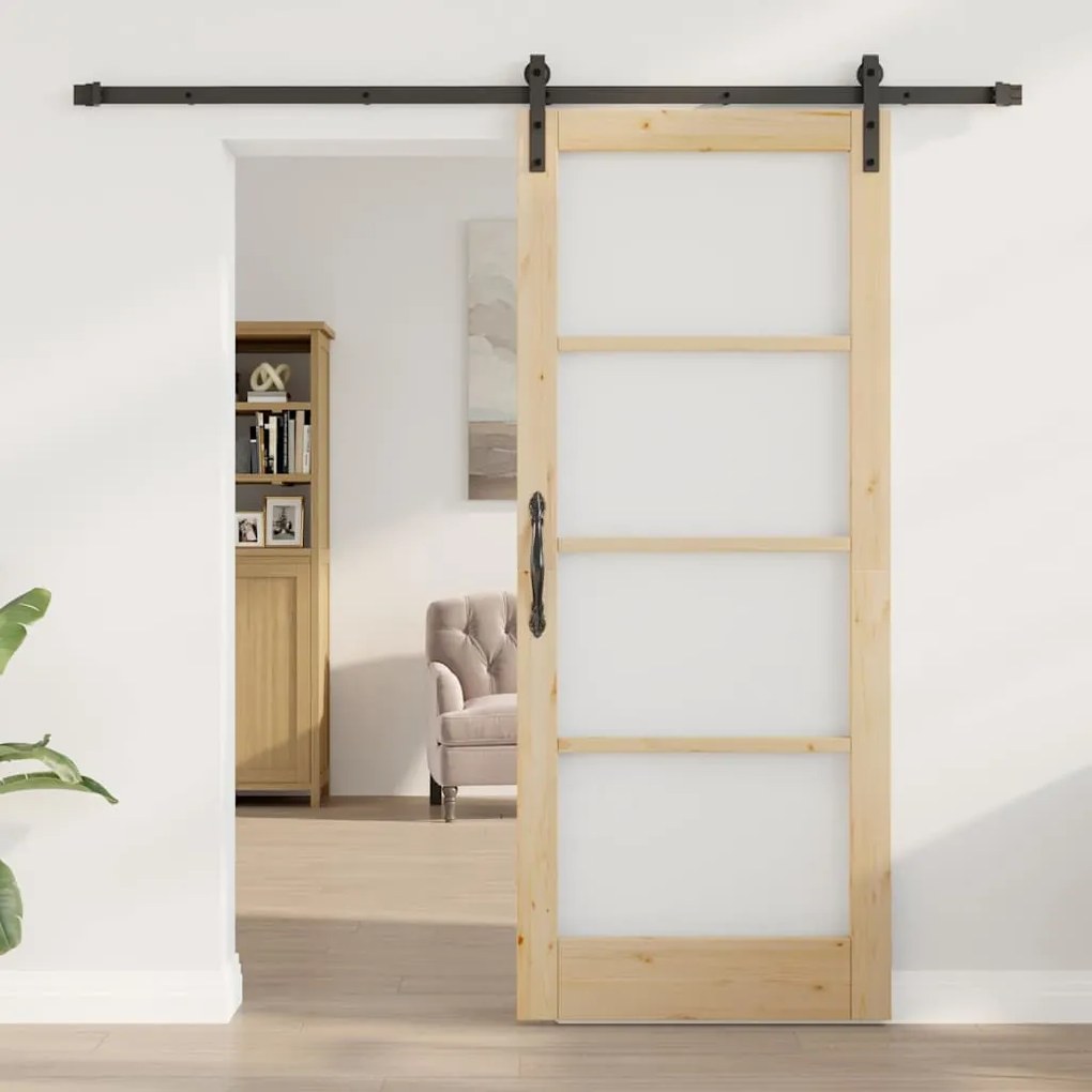 Porta Deslizante vidaXL com Conjunto de Hardware 'ORKDAL'83x202 cm