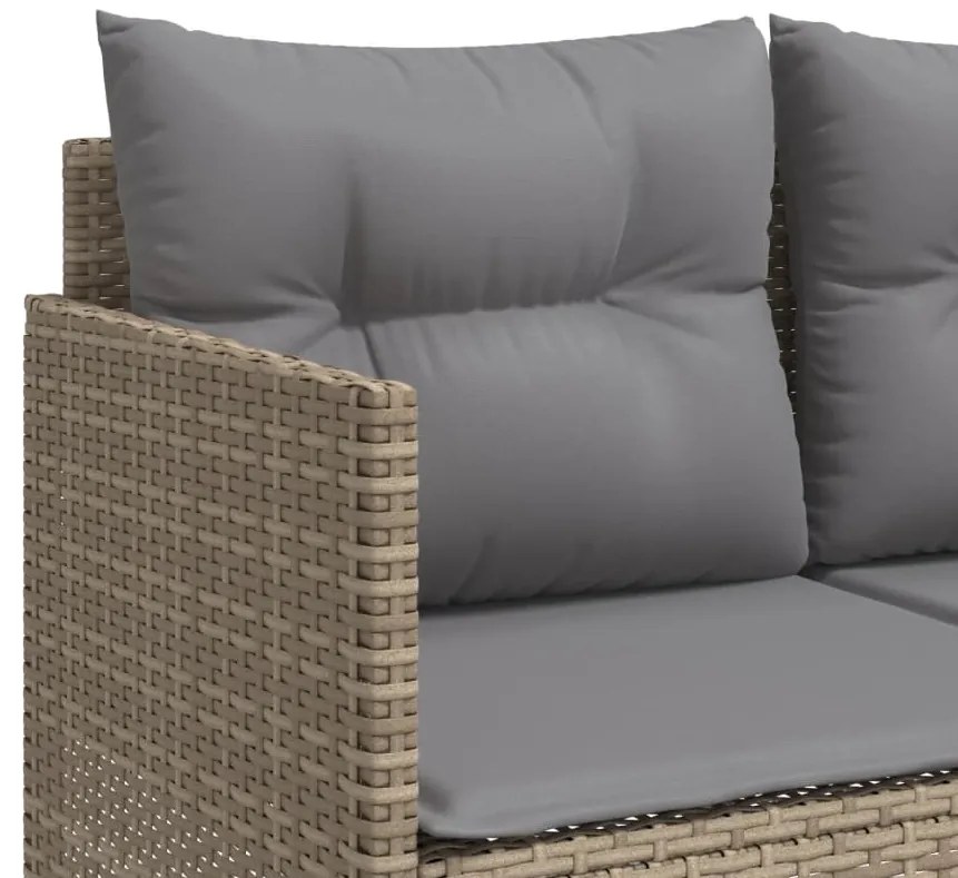 5 pcs conjunto de sofás p/ jardim com almofadões vime PE bege