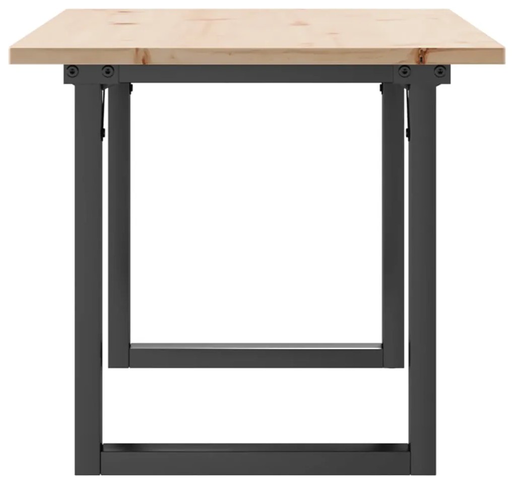 Mesa de centro estrutura em O 100x50x45cm pinho e aço