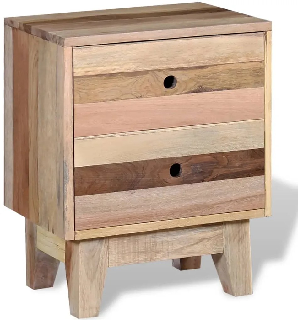 Mesa de cabeceira em madeira reciclada maciça