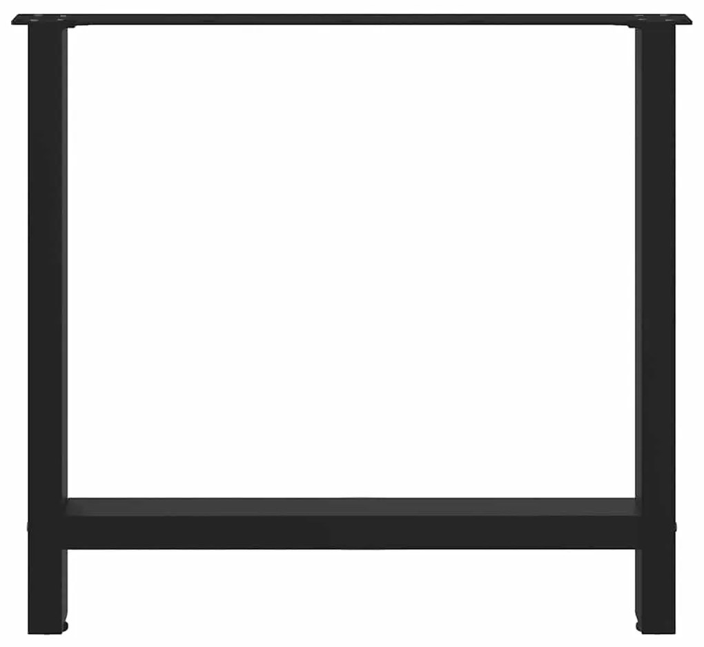 Pés para mesa de jantar pretos 2 peças 80x(72-73) cm aço