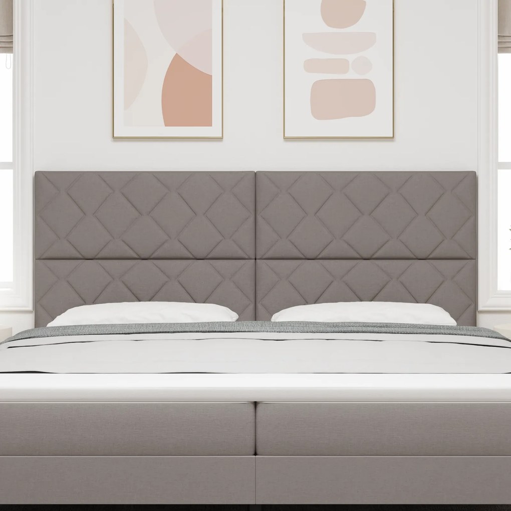 Cabeceira Design de Blocos de Diamante Taupe 200 cm Tecido
