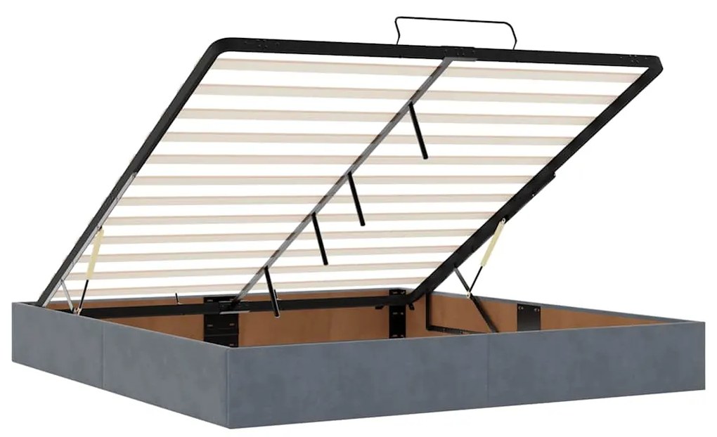 Estrutura cama otomana colchões 180x200 cm cinzento escuro