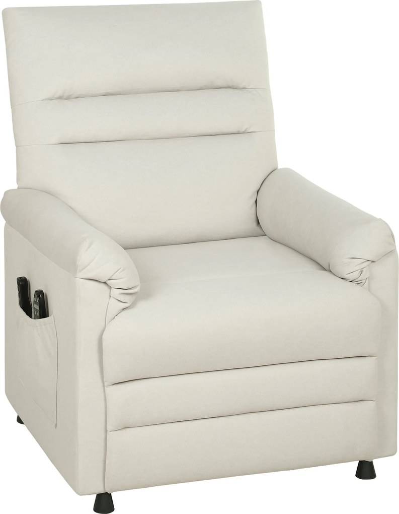 HOMCOM Poltrona Relax Elétrica com Massagem e Aquecimento Poltrona Reclinável Apoio para Os Pés Motor Silencioso 82x99x106cm Creme | Aosom Portugal