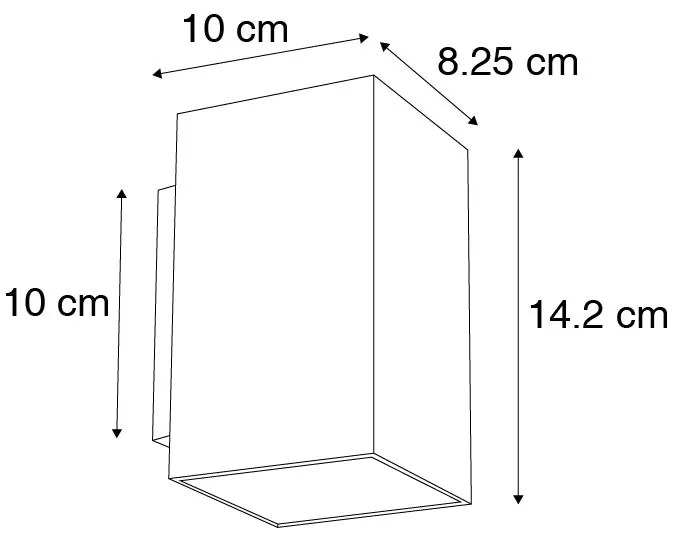 Conjunto de 2 candeeiros de parede modernos quadrados pretos - Sandy Moderno,Design