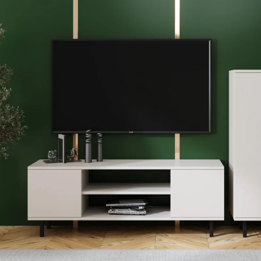 Móvel TV Focus cor caxemira 135 cm - pernas pretas