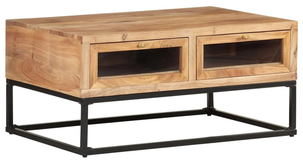 Mesa de centro 90x60x40 cm madeira de acácia maciça